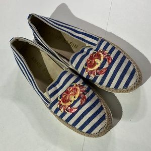 Anne Klein iflex Espadrilles Crab Summer Akzarenna blue white flats slip on shoe